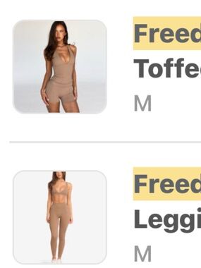 CSB Freedom Halter Tank and Freedom Scrunch Leggings - Medium Toffee